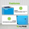 Alpine Industries Square Recycling Bin, 29 Gallons, Blue Can, Square Opening Lid, for Trash ALP4450-KIT-BLU-S-TR